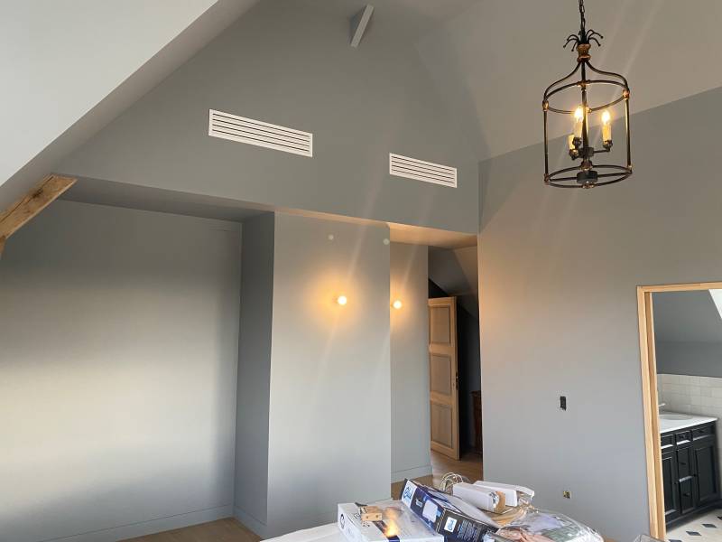 Installation d'un plancher chauffant avec climatisation à l'étage proche de Deauville 14